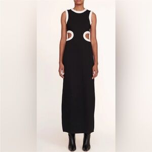 NWT STAUD Maxi Dolce Dress Black and White - Size XS